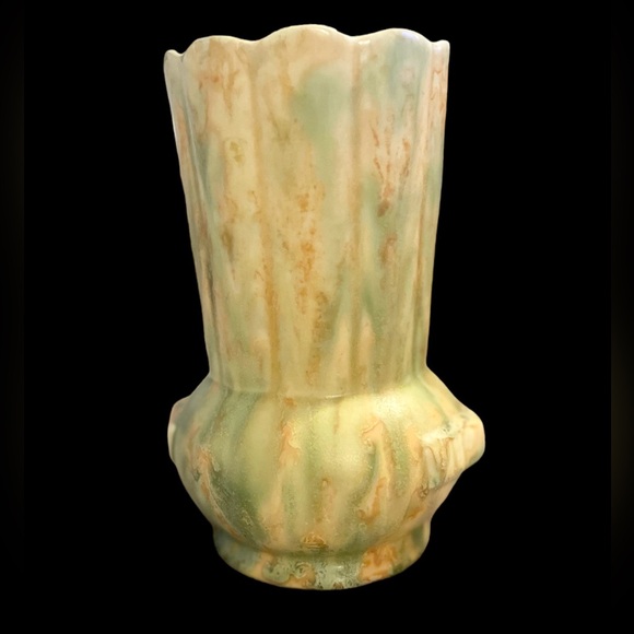Antique Crown Devon Marbled Vase, Marked #E108/7/IN - Picture 4 of 9